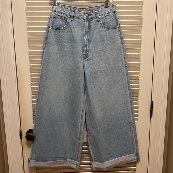 MOTHER SNACKS Denim High Waist Pushpop Cuff Just A Nibble Jeans, Size 27 - Picture 4 of 16